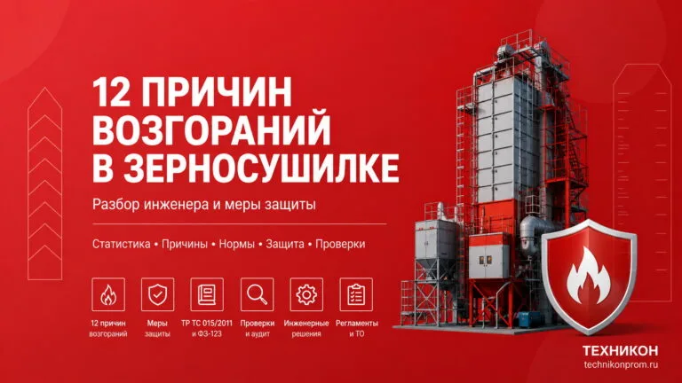 Пожаробезопасность зерносушилки: 12 причин возгораний